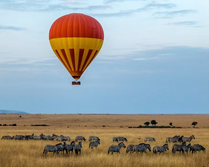Hot air balloon safari over the Serengeti